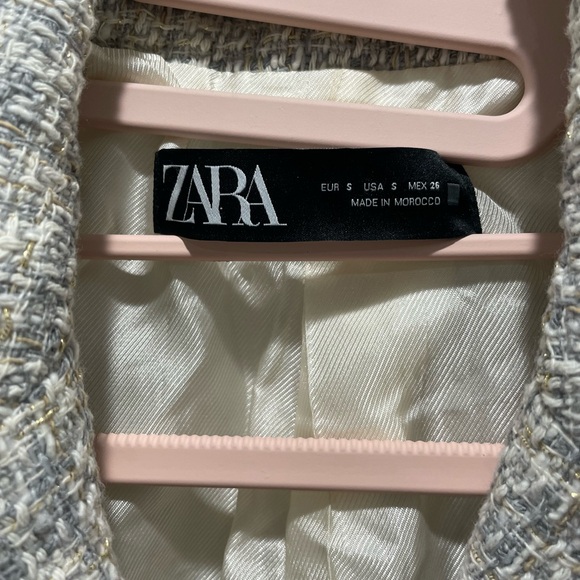 Zara MulticolorTweed Double-Breasted Blazer Size S - Picture 5 of 5